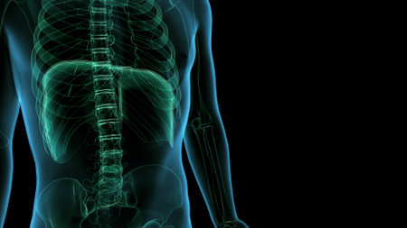 Human skeleton anatomy x-ray with visible bones. 3D Renderingの写真素材