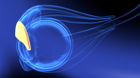 Digital illustration of  eye   in colour  back  backgroundの写真素材