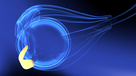 Digital illustration of  eye   in colour  back  backgroundの写真素材
