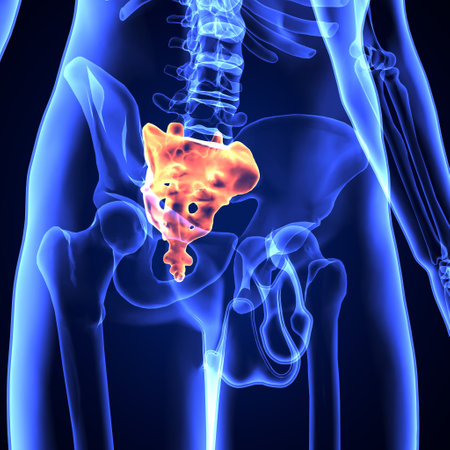 X-ray of human body with highlighted bone. 3D rendering