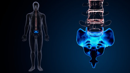Human skeleton anatomy x-ray with highlighted lungs on dark blue backgroundの写真素材