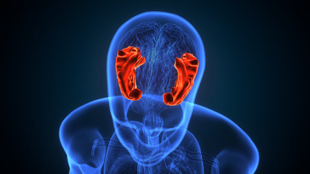 Human Brain Anatomy (Lungs Anatomy). 3D Renderingの写真素材