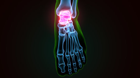 Human Skeleton Foot Bones Anatomy For Medical Concept 3D Illustrationの写真素材