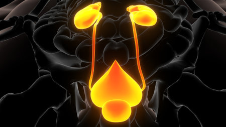 Human Urinary System Anatomy For Medical Concept 3D Illustrationの写真素材