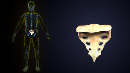 Human Skeleton Skull Bone Anatomy For Medical Concept 3D Illustrationの写真素材