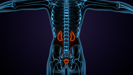 Human Skeleton Vertebrae Anatomy For Medical Concept 3D Illustrationの写真素材
