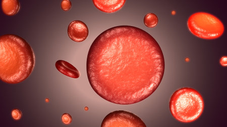 Blood cells with red blood cells. 3d rendering, 3d illustration.