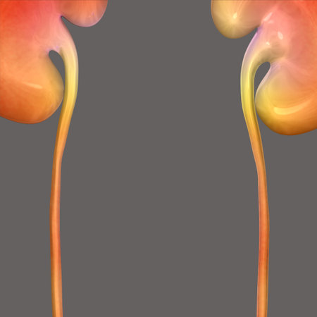digital fractal on gray background with orange and brown colors, digital art illustrationの写真素材