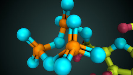 Molecular model of nitrite acid. 3D rendering.の写真素材