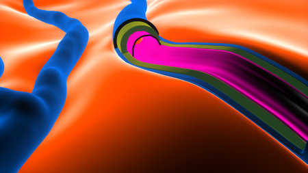 Abstract 3d rendering of human body. Futuristic background design.の写真素材