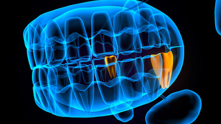 3D Illustration of Human Teeth Anatomy For Medical Conceptの写真素材