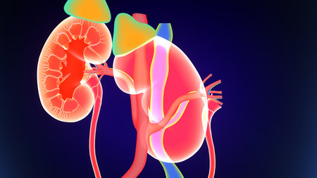 Human Urinary System Anatomy For Medical Concept 3D Illustration