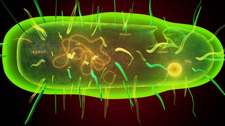 Human bacteria anatomy. 3d illustrations