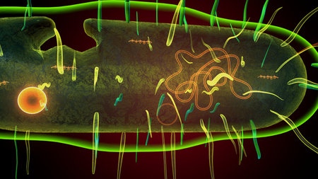 Human bacteria anatomy. 3d illustrationsの写真素材