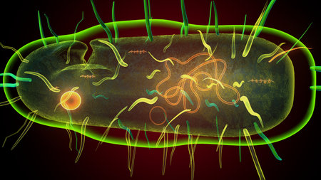 Human bacteria anatomy. 3d illustrations