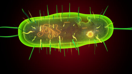 Viruses and bacteria, 3D illustration. Viruses are the cause of viral infections.の写真素材