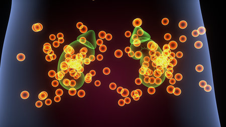 Human glands anatomy. 3d illustrations