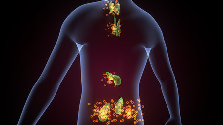 Human glands anatomy. 3d illustrationsの写真素材