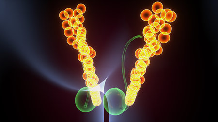 Human glands anatomy. 3d illustrations