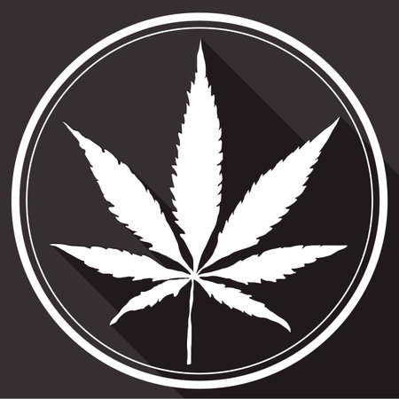 medical marijuana logo with hand-drawn vector, canabisのイラスト素材