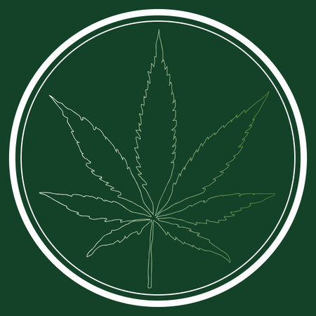 medical marijuana logo with hand-drawn vector, canabisのイラスト素材