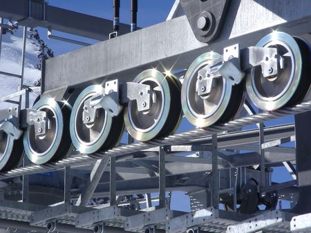wheels of ski-lift