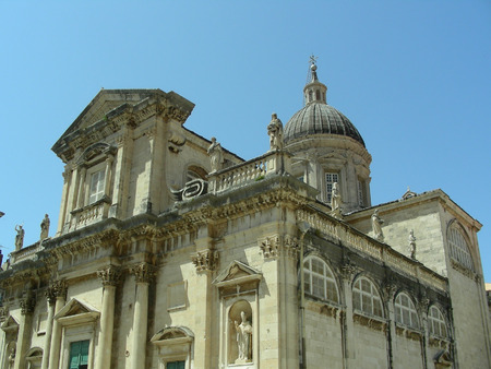 Old church of white stone at Dubrovnik, Croatia      の写真素材