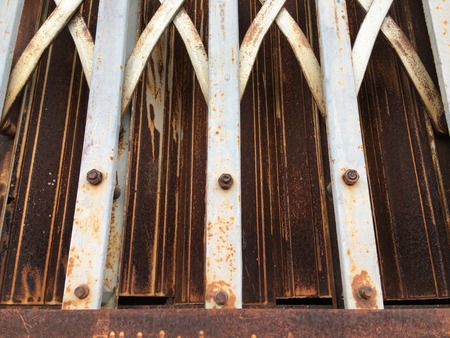 Old rust fold door.close-up.の写真素材