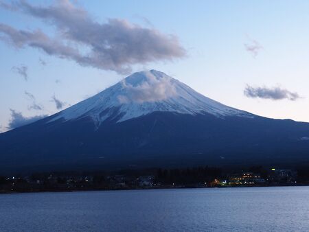 Mt.Fuji san being friend with cloud.の写真素材