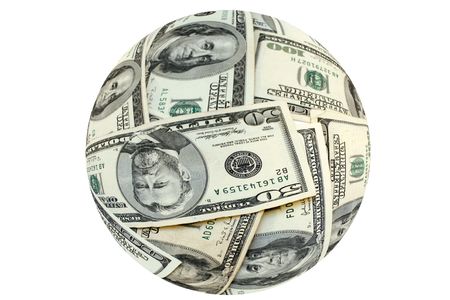 Money on the globeの写真素材