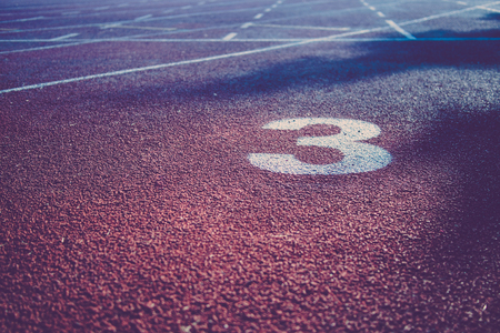The number 3 on the runwayの写真素材