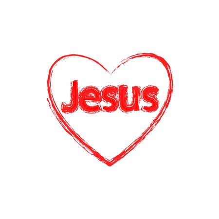 i love Jesus, font type with signsのイラスト素材