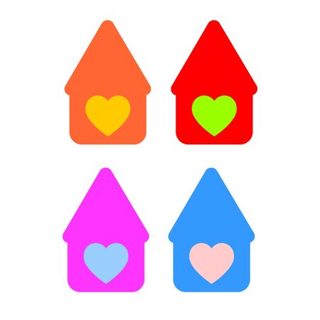 retro style home icon isolated on brown backgroundのイラスト素材