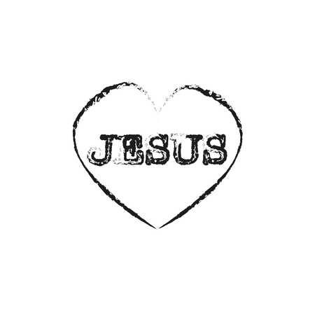 i love Jesus, font type with signs, stickers and tagsのイラスト素材