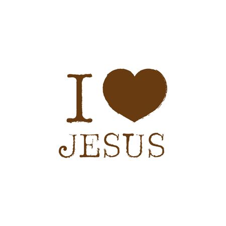 i love Jesus, font type with signs, stickers and tagsのイラスト素材