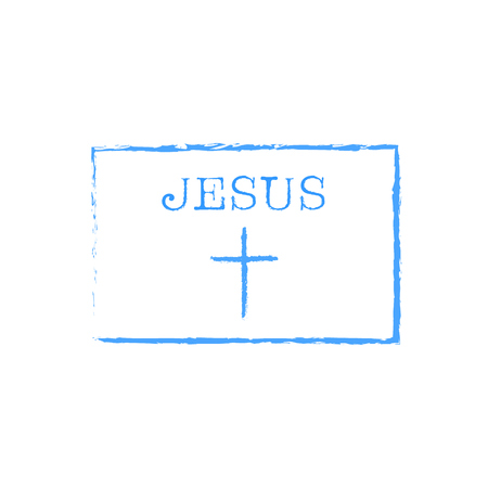 i love Jesus, font type with signs, stickers and tagsのイラスト素材