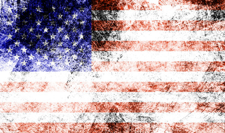 Old scratched USA flagの写真素材