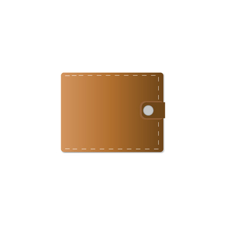 Wallet with money vector illustration.Brown flat wallet.のイラスト素材