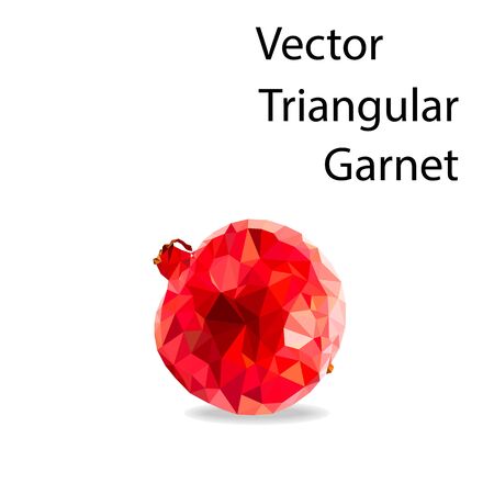 Realistic unusual polygonal isolated Fruit Pomegranate. Modern vector editable template.のイラスト素材