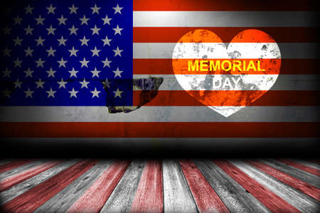 Room interior background with american flag. Memorial day.の写真素材