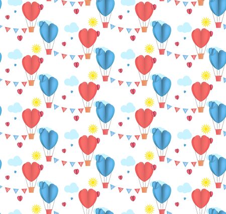 Vector seamless pattern for Valentines day with heart.のイラスト素材