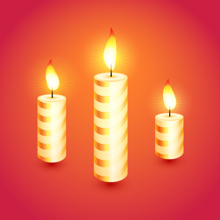 Set of candles  Vector illustration  のイラスト素材