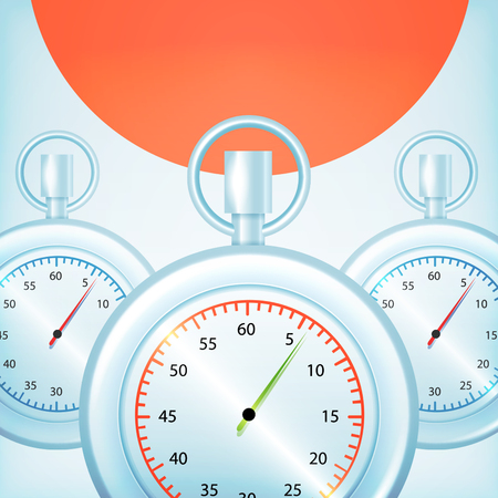 Vector Stopwatches. Designed Illustration for sportのイラスト素材