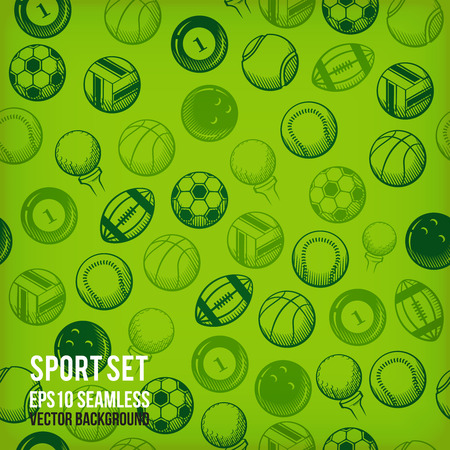 Vector sports icons on seamless colored background のイラスト素材