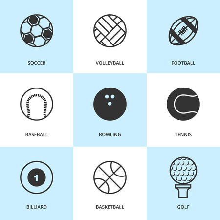 Set of black sports icons のイラスト素材