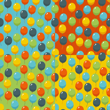 Colored party baloons pattern. Birthday, wedding, anniversary, jubilee, rewarding and winning invitation design. Seamless backgrounds.のイラスト素材