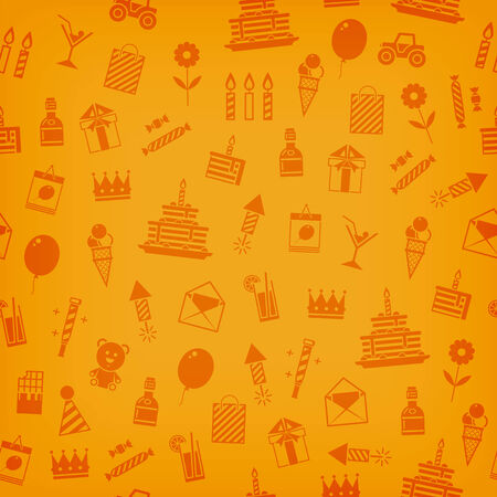 Birthday, anniversary, jubilee party invitation card, postcard design. Seamless backgrounds.のイラスト素材