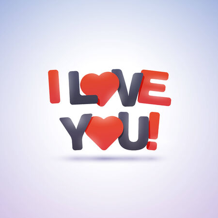 I love you text with heartsのイラスト素材