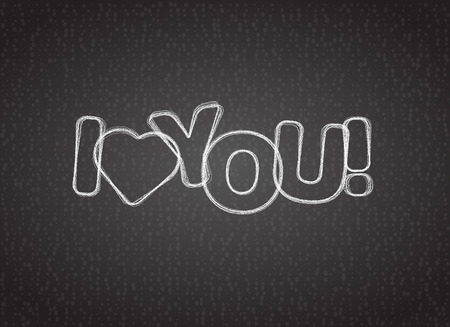 I love you text on dark textured backgroundのイラスト素材