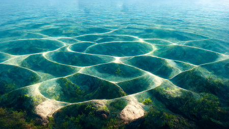 Crystal clear water ripples backgroundの写真素材